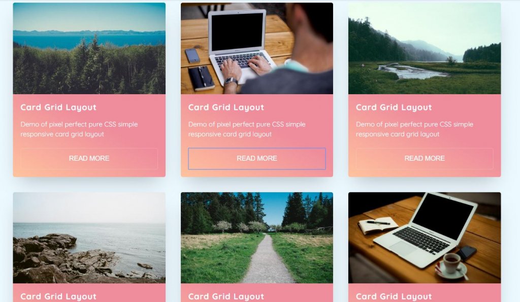 responsive card grid layout html css