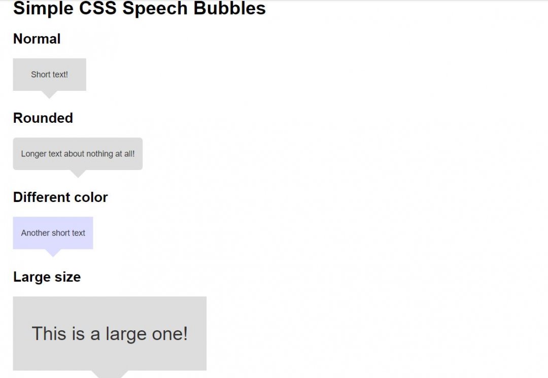 speech bubble using html