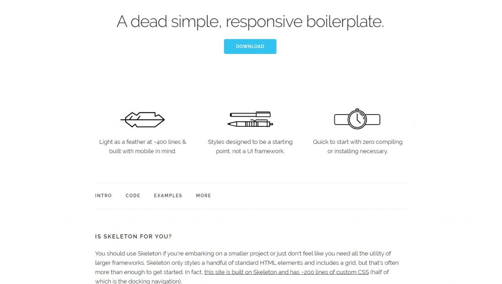 Skeleton ligtweight css framework