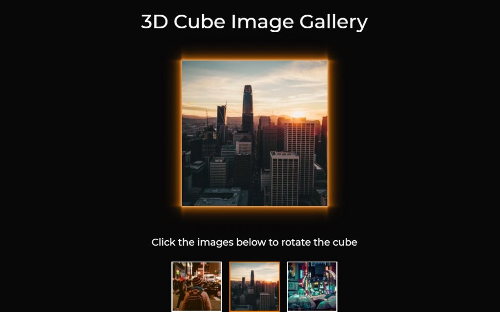 3D cube image gallery