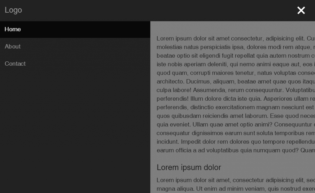 Bootstrap Off Canvas menu + Footer example