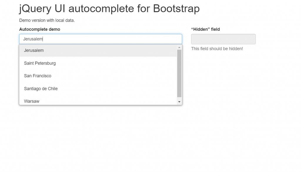 jquery Bootstrap 4 autocomplete
