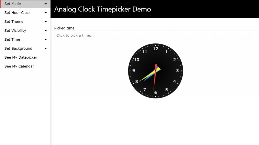 Analog clock Bootstrap 4 Time picker code examples