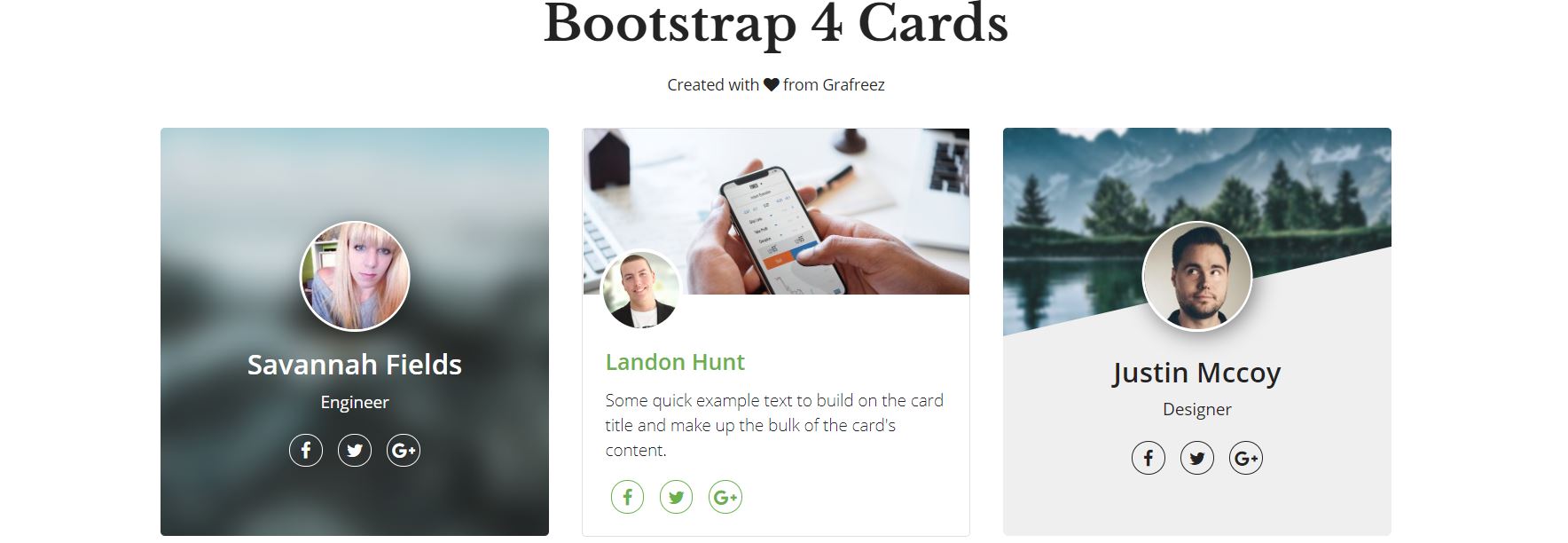 25+ Bootstrap Cards Design Examples - OnAirCode