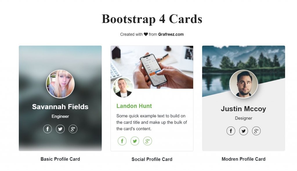 Bootstrap user profile card design