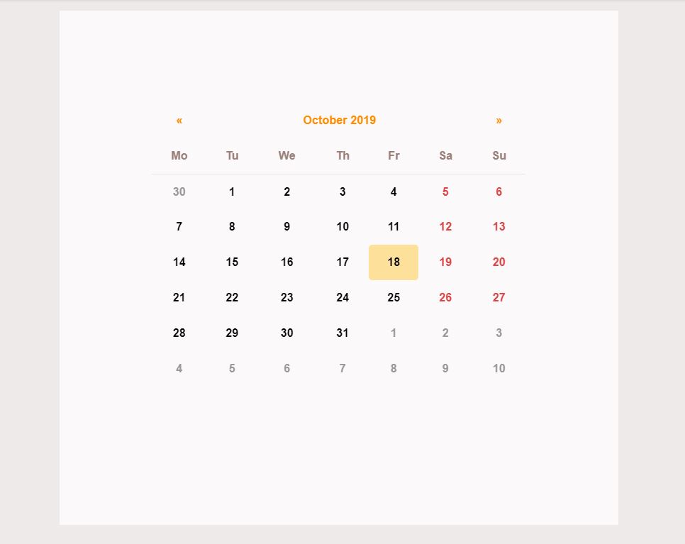 Bootstrap calendar example