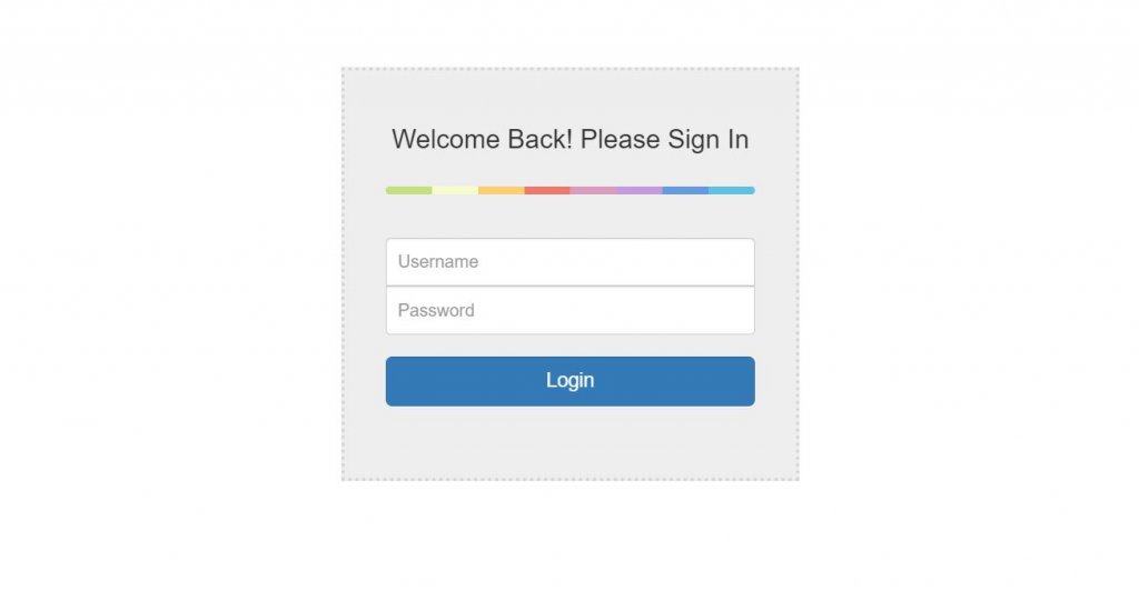Bootstrap login form example
