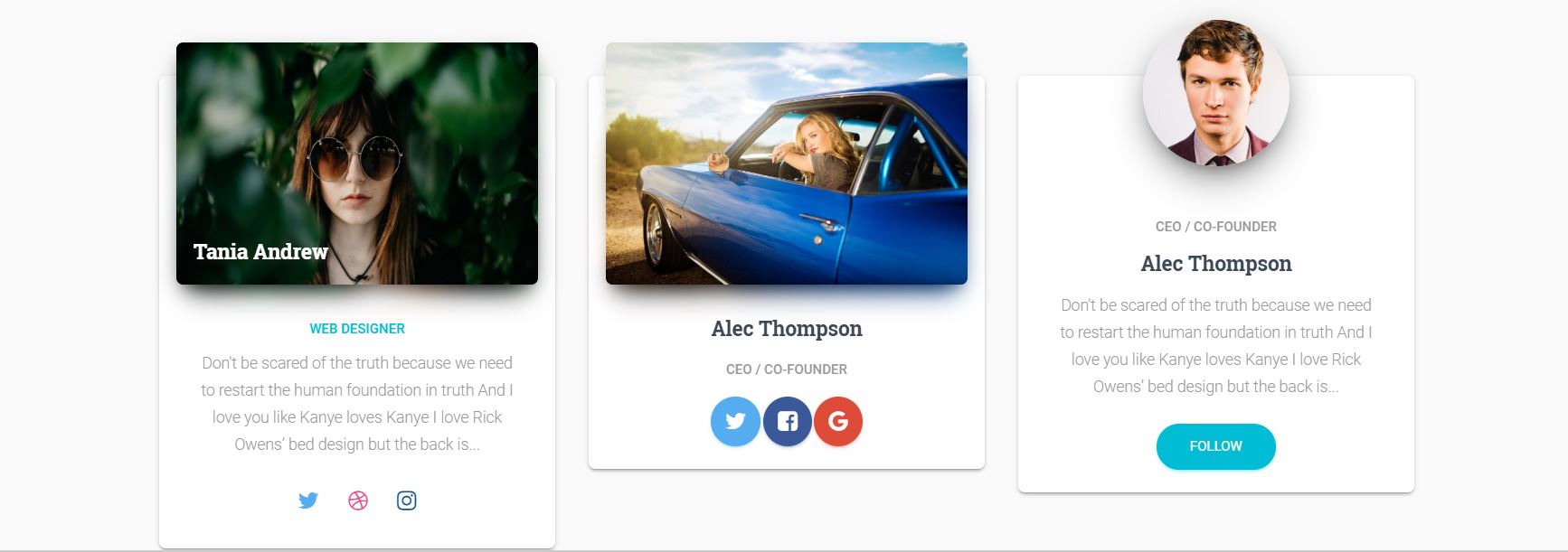 25+ Bootstrap Cards Design Examples - OnAirCode