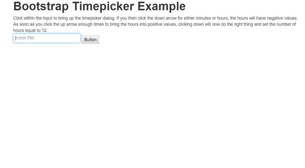 Bootstrap Timepicker Example 