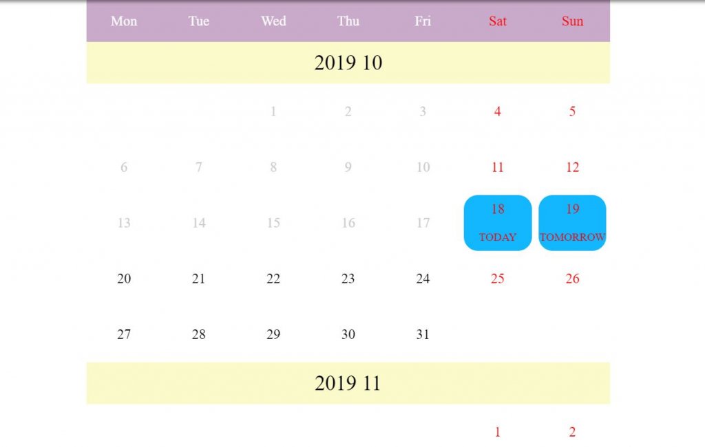 Calendar Vue.js 