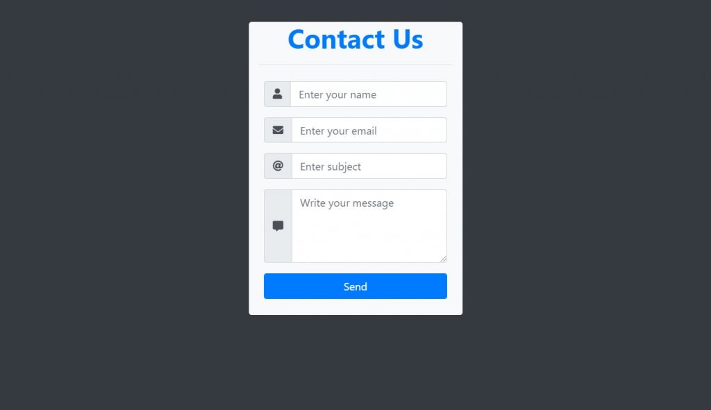 Bootstrap contact form with icon