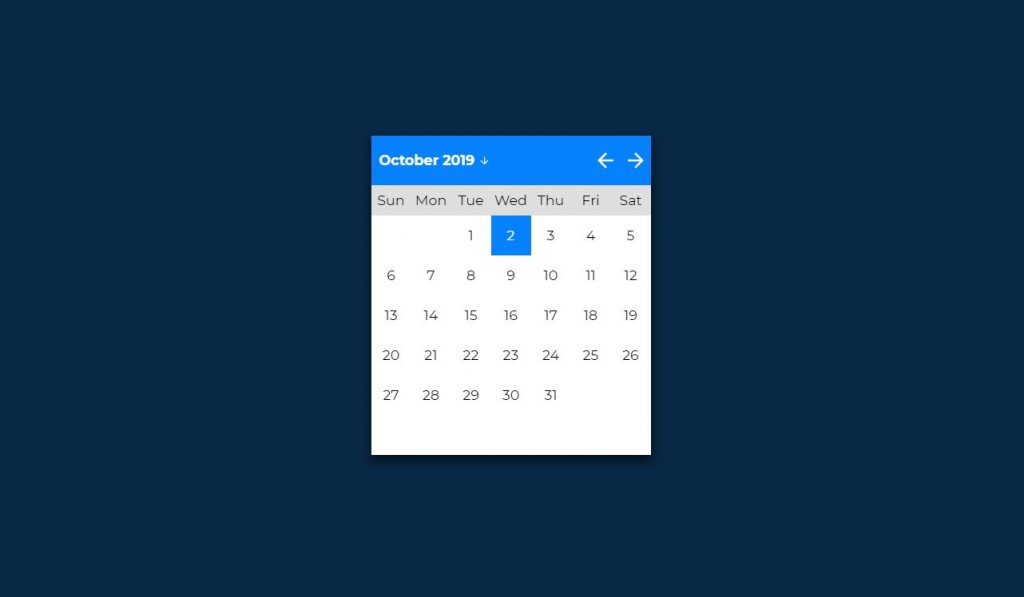 Calendar datepicker Pure CSS 