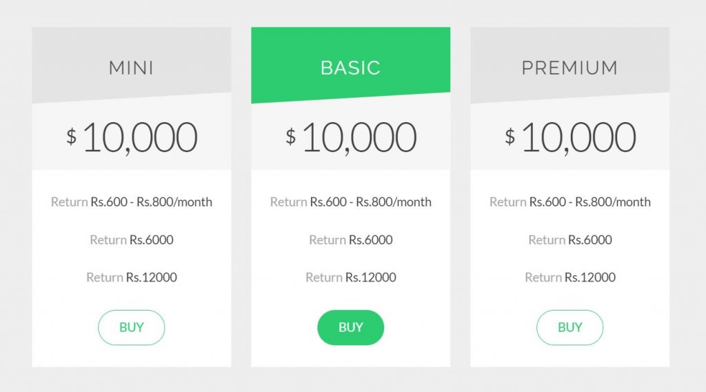 material design Bootstrap HTML CSS pricing table