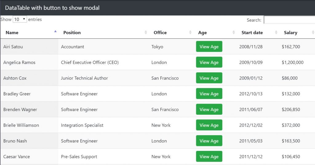 17+ Datatable Examples with Code Snippet -