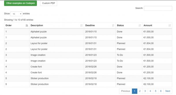 17+ Datatable CSS Examples with Code Snippet - OnAirCode