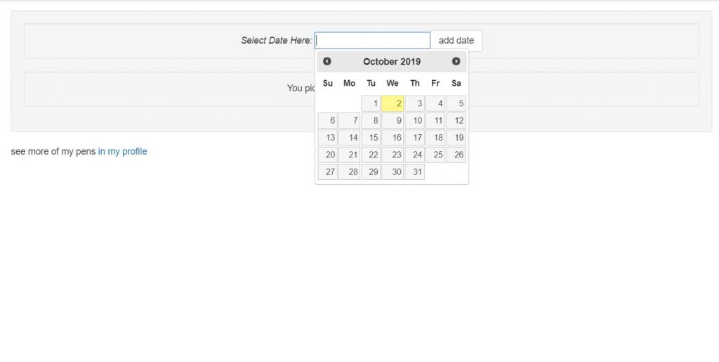 datepicker Pure CSS Examples