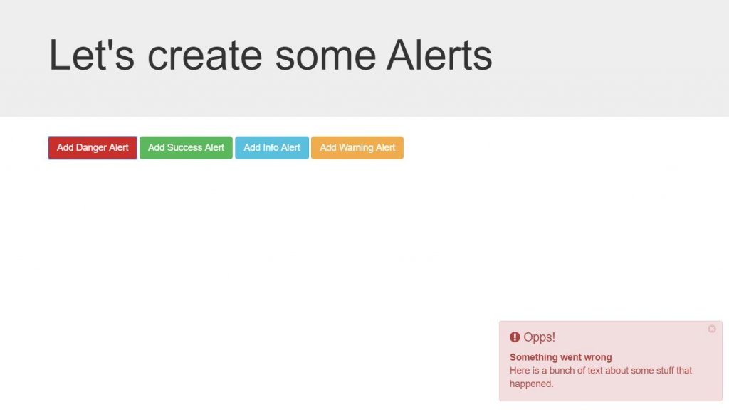 Generate Bootstrap 4 notification example 