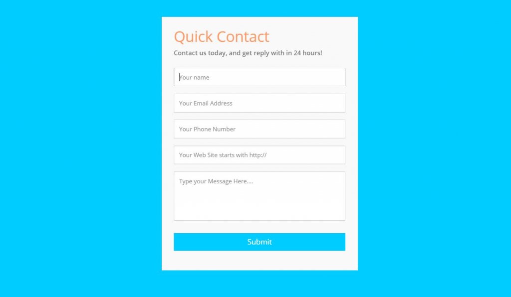 HTML5 Bootstrap contact form 