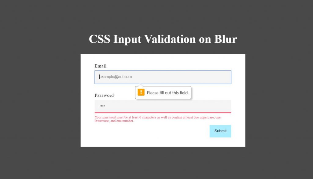 CSS Input Validation on Blur 