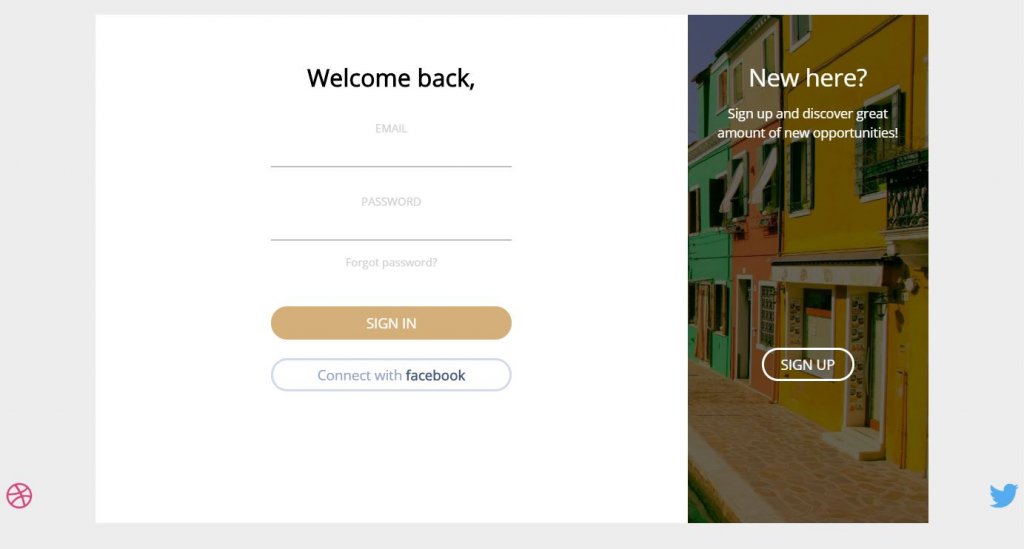 Bootstrap login form Page transition