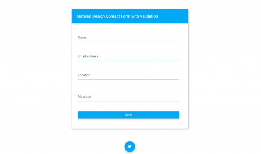 material design Bootstrap contact form 