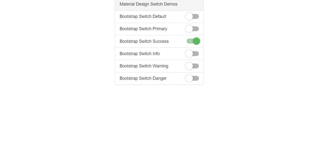 Material design bootstrap toggle switch