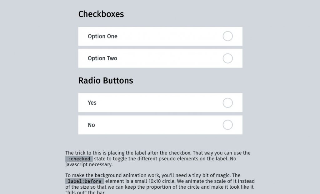 Bootstrap Material Inspired checkbox radio button