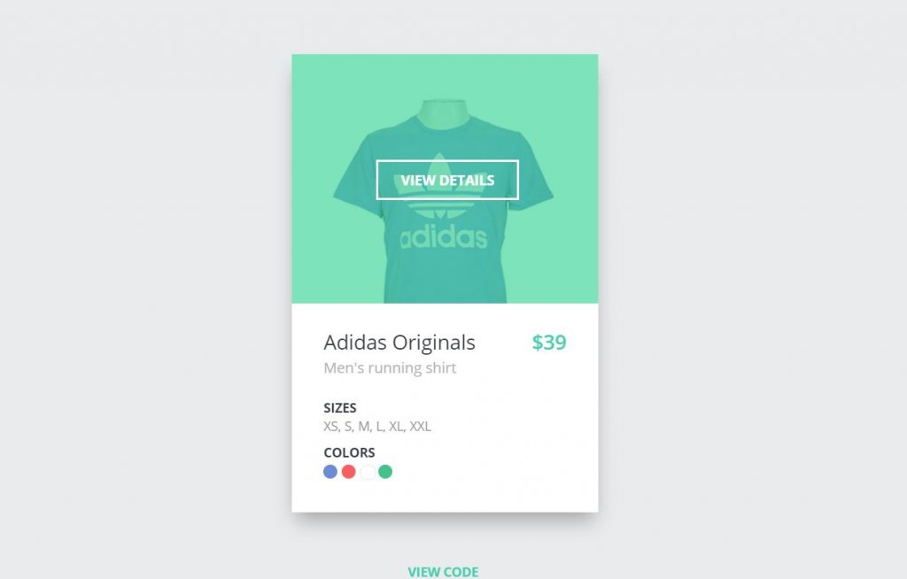 Product card css design