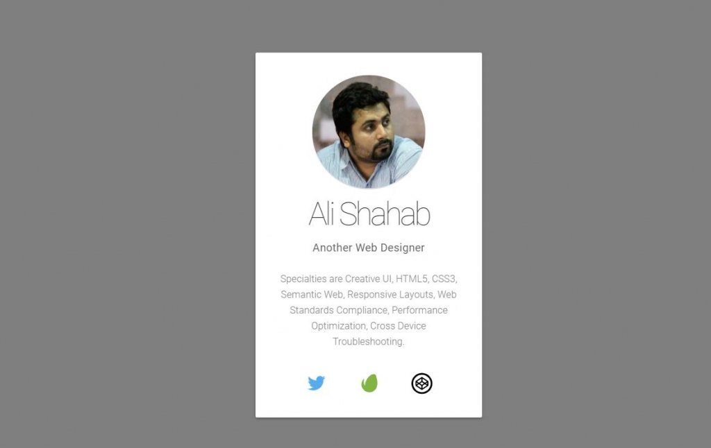 profile card example