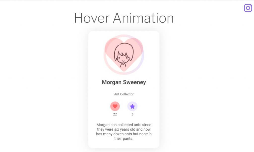 CSS User profile Design Hover