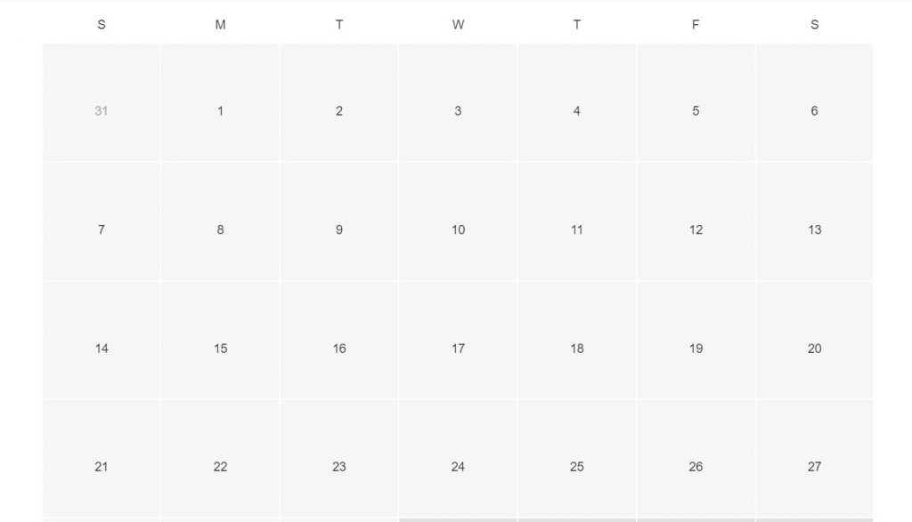 Responsive calendar grid