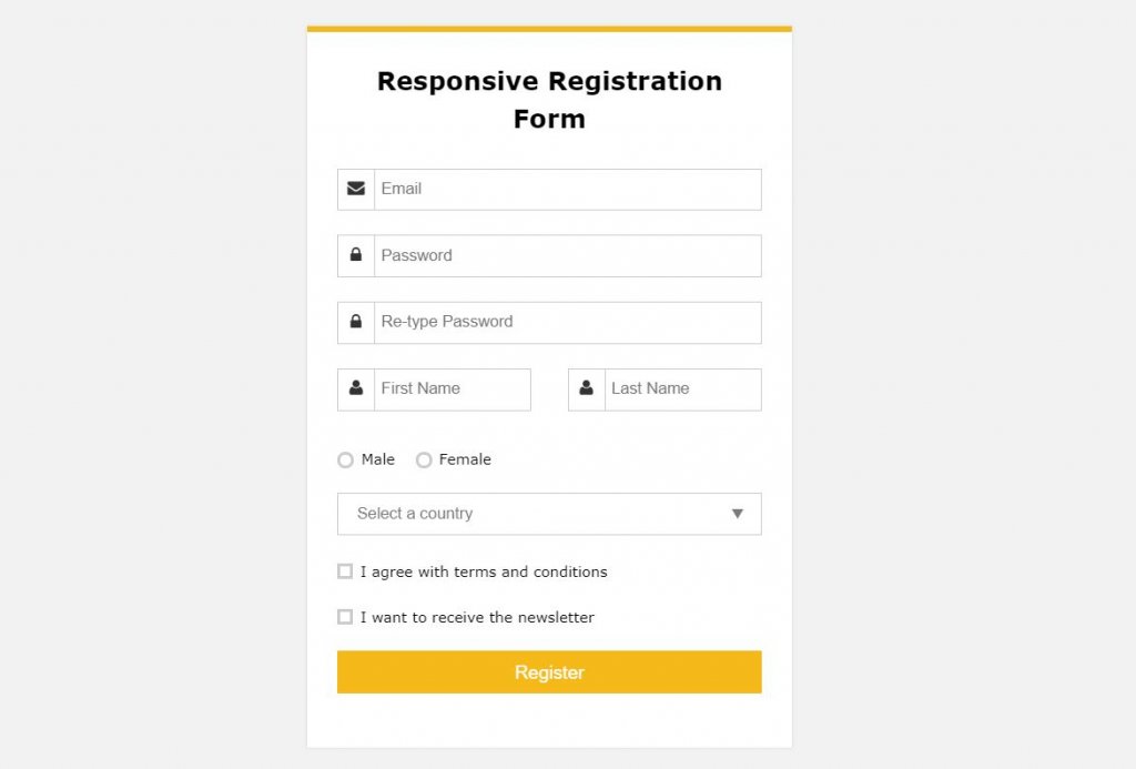 Responsive Bootstrap registration form