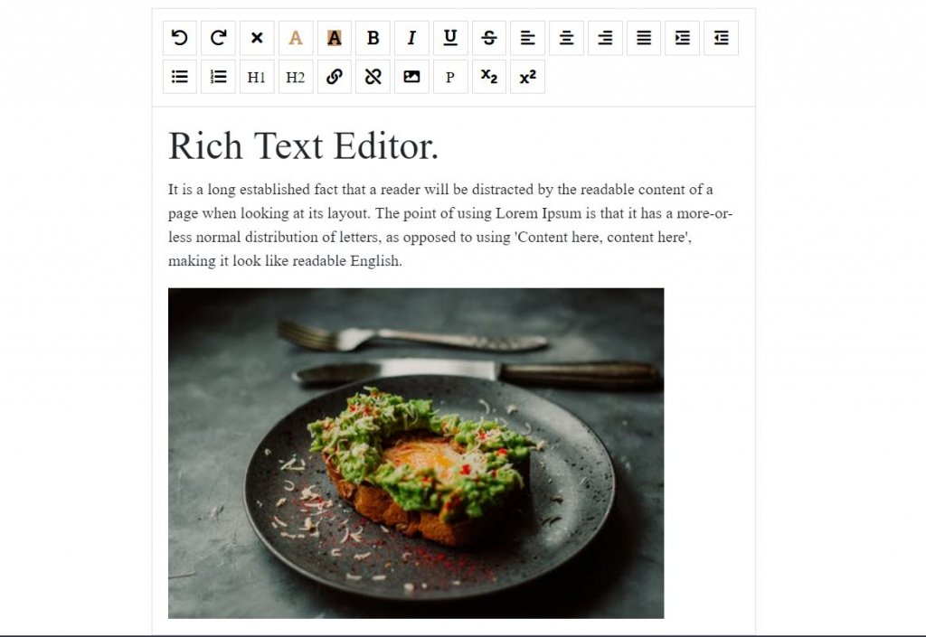 rich text editor