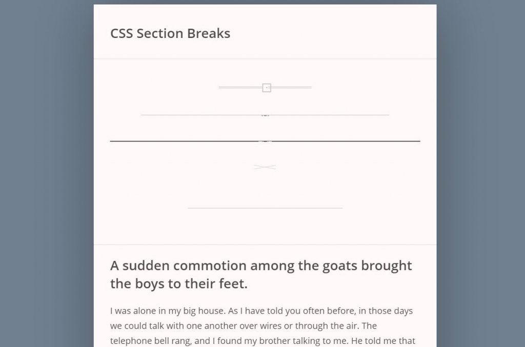 CSS section breaks