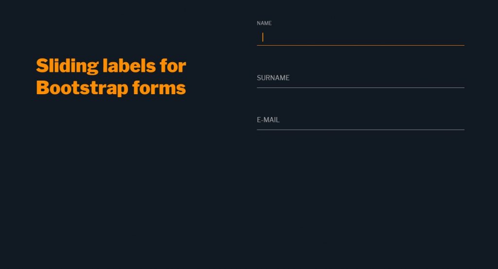 Sliding labels forms