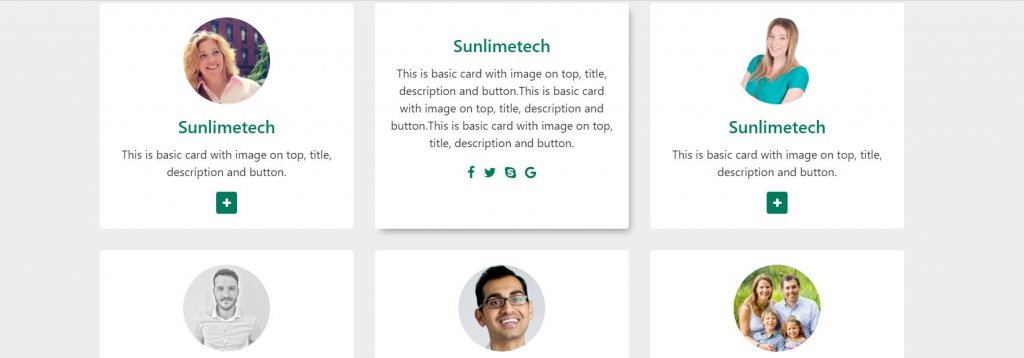 Team designer bootstrap card design examples