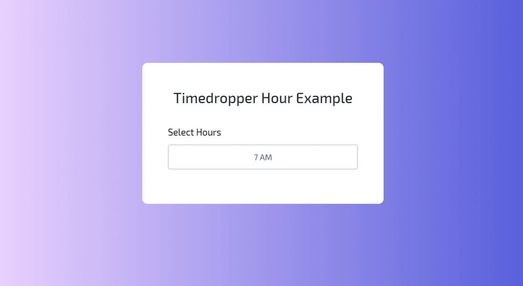 Timedropper example