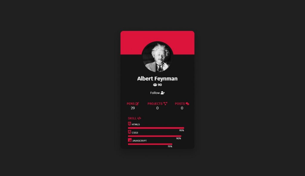 profile card awesome example