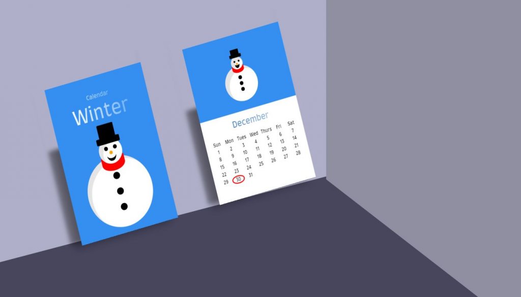 Winter calendar pure CSS