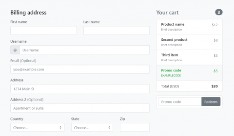 12+ Bootstrap Checkout Form Design Examples - OnAirCode