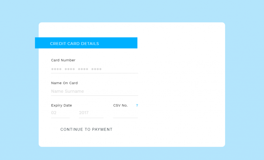 Credit Card Checkout Form 