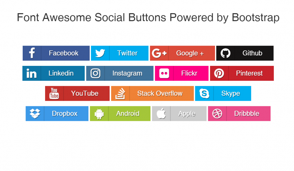 Font Awesome Social Icon Buttons 