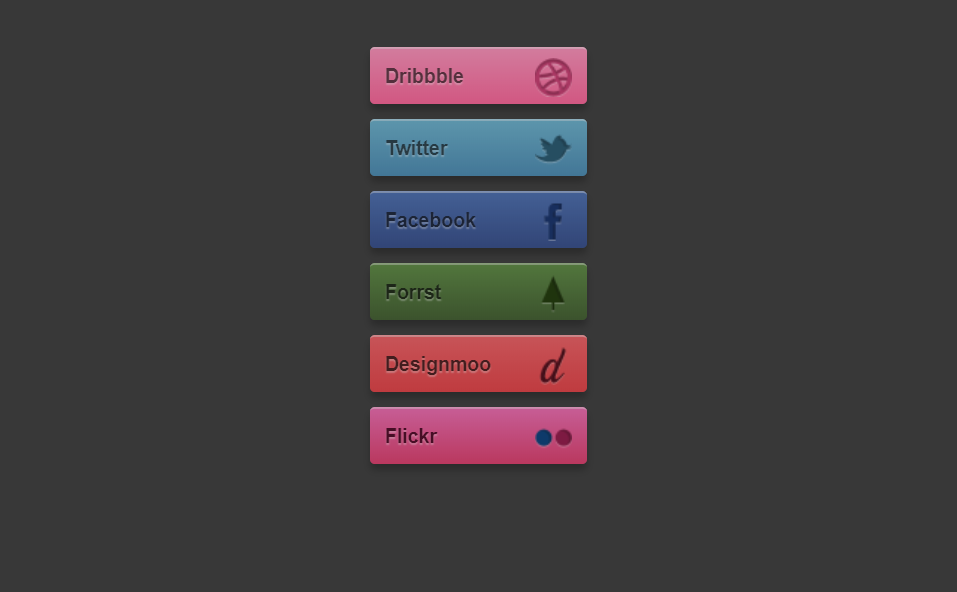 Simplistic Bootstrap Social Media Icons