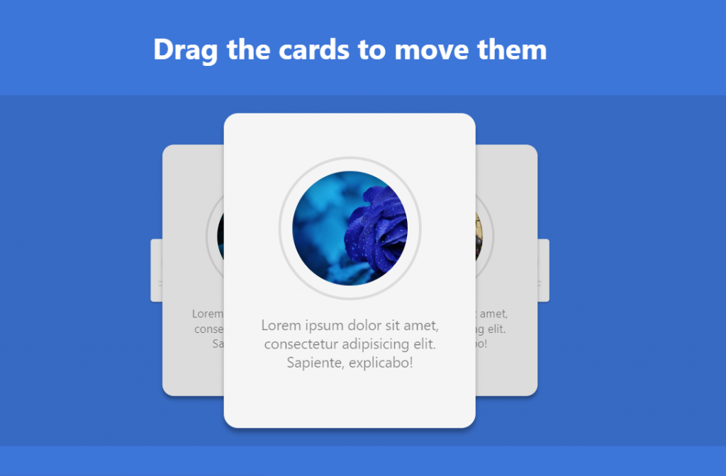 CarouselDesign with Drag Cards To Move 