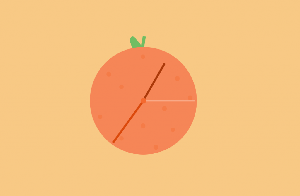 ClockTime Example with Orange Background Frame 