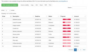 18+ JavaScript Datatable Design Code Examples - OnAirCode