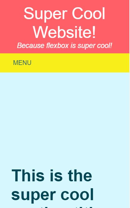 Flexbox Grid Layout Mobile Menu 