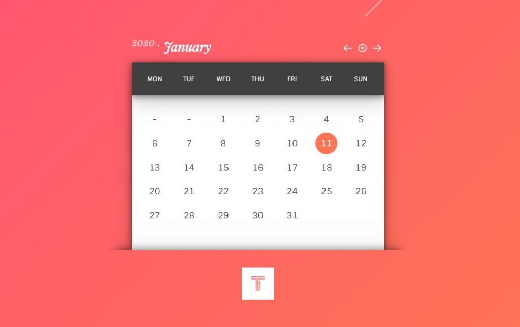 Css calendar. Календарь html. Календарь CSS.