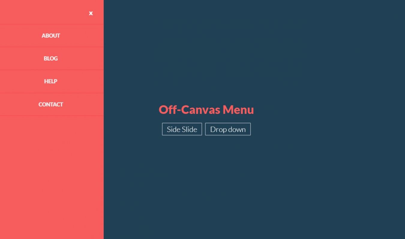 JavaScript Off Canvas Menu Examples