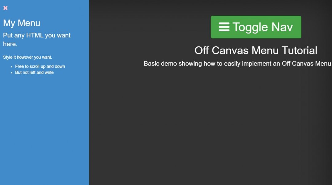 20+ Bootstrap Off Canvas Menu Design Examples OnAirCode